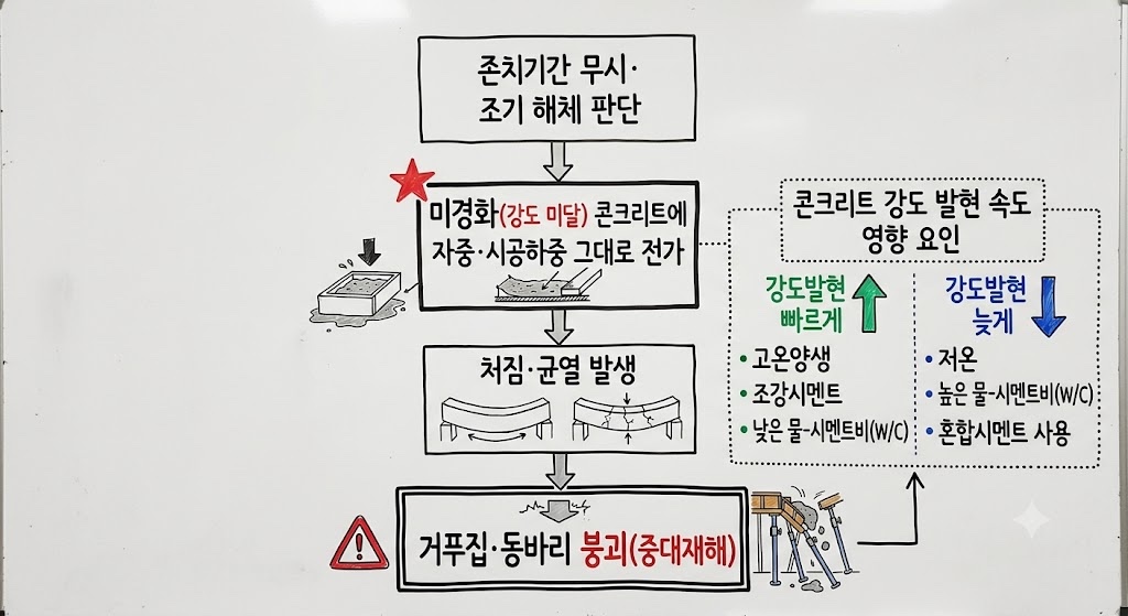 [그림 3] 조기 해체 → 붕괴 재해로 이어지는 인과
